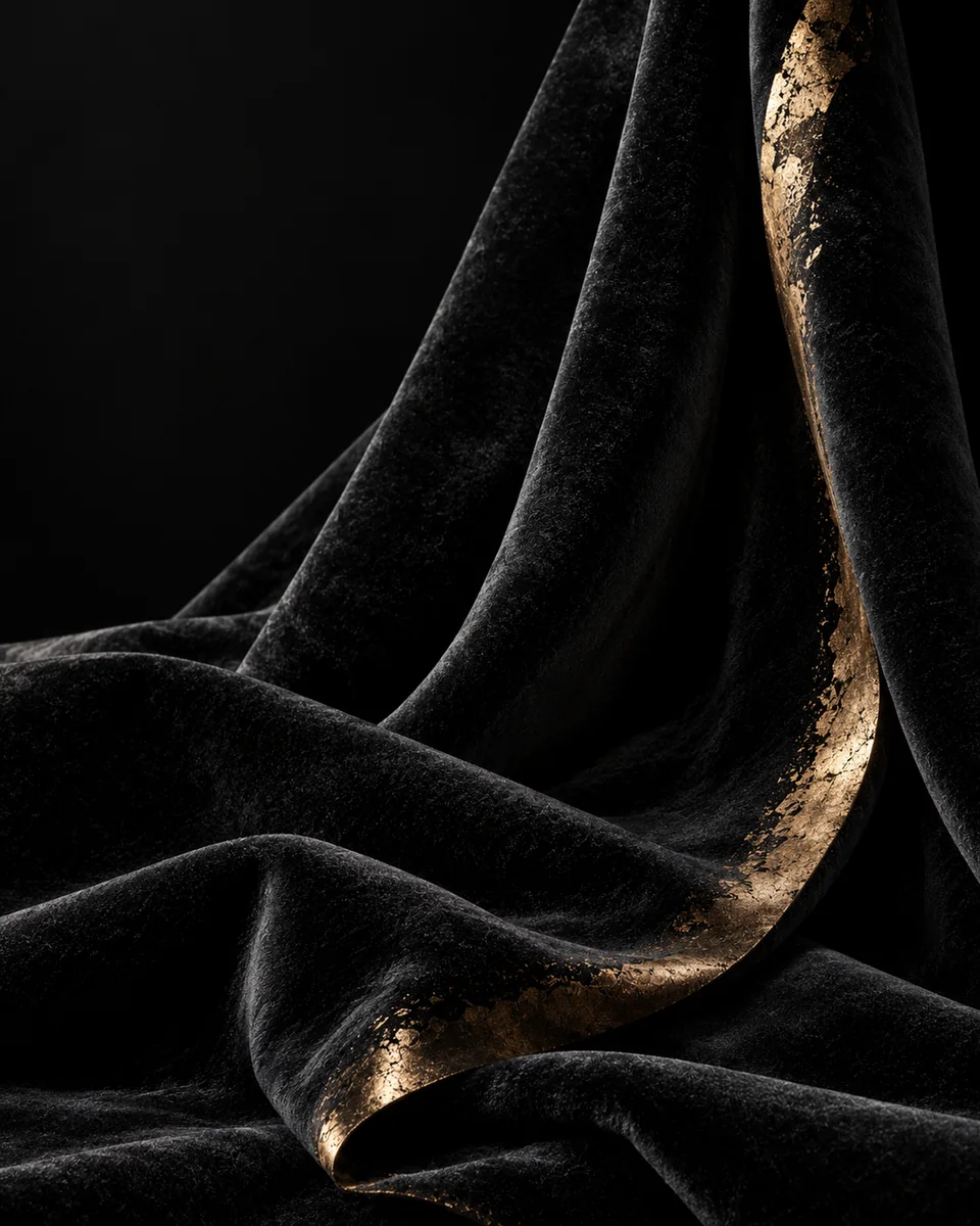 black velvet / gold edge, inspiration behind THE JACKSON